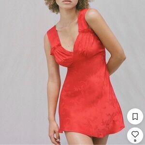 Elegant Red Satin Nightdress